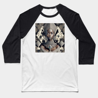 [AI Art] African Beauty with Diamonds, in the style of Escher Baseball T-Shirt